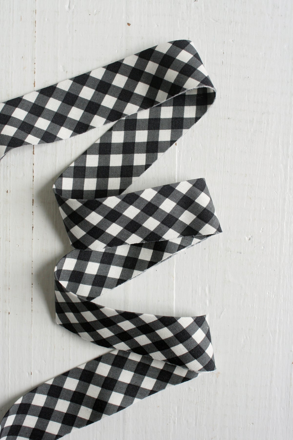 SALE Black and White Gingham - 1/2&quot; bias 3 yards