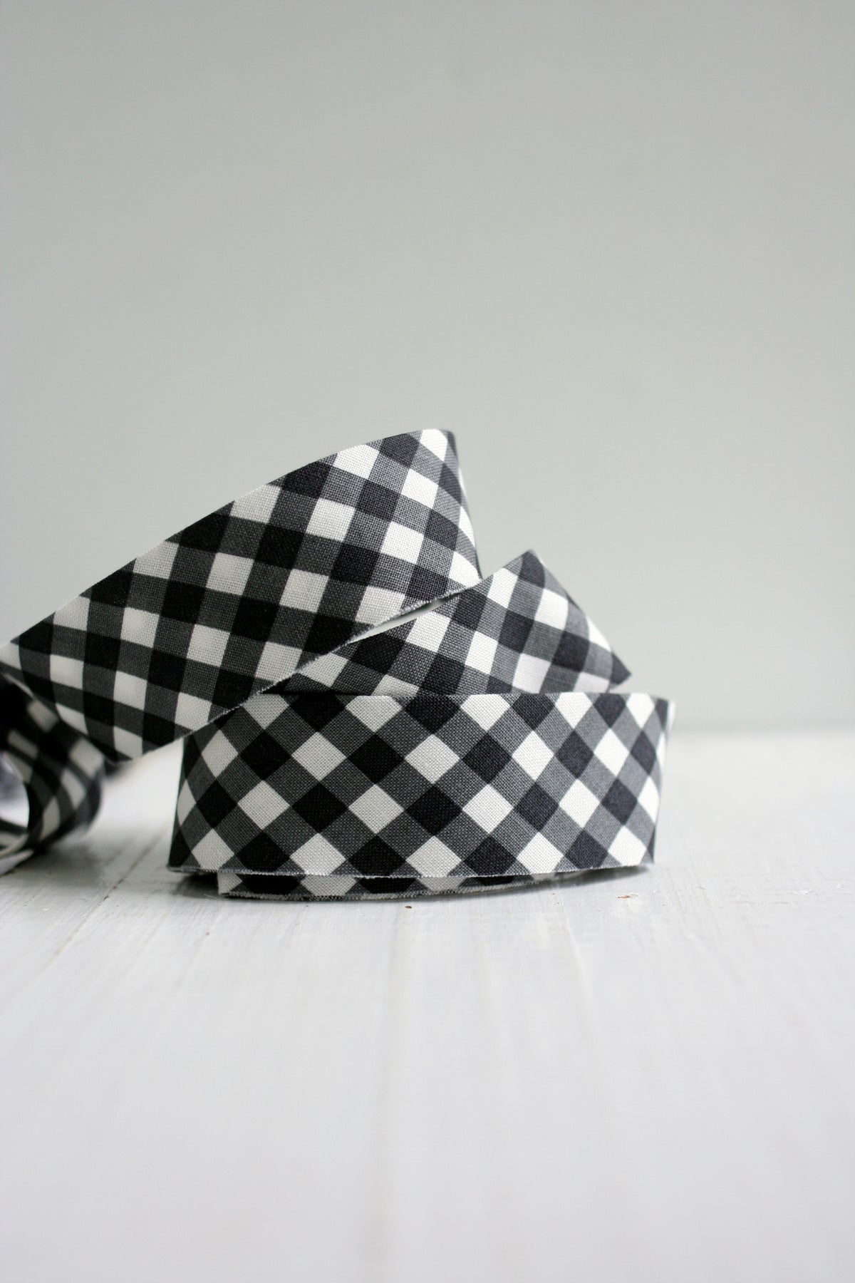 SALE Black and White Gingham - 1/2&quot; bias 3 yards