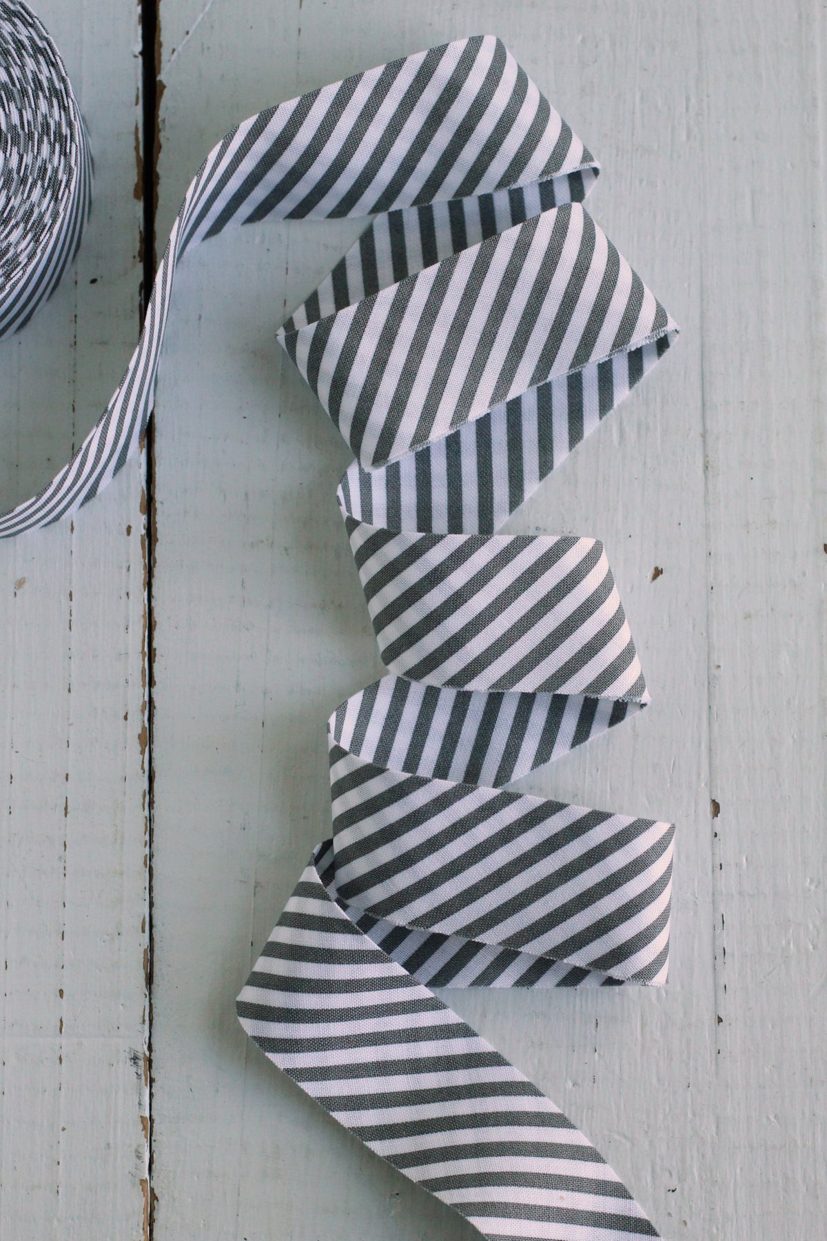 Gray Stripe Bias Quilt Binding