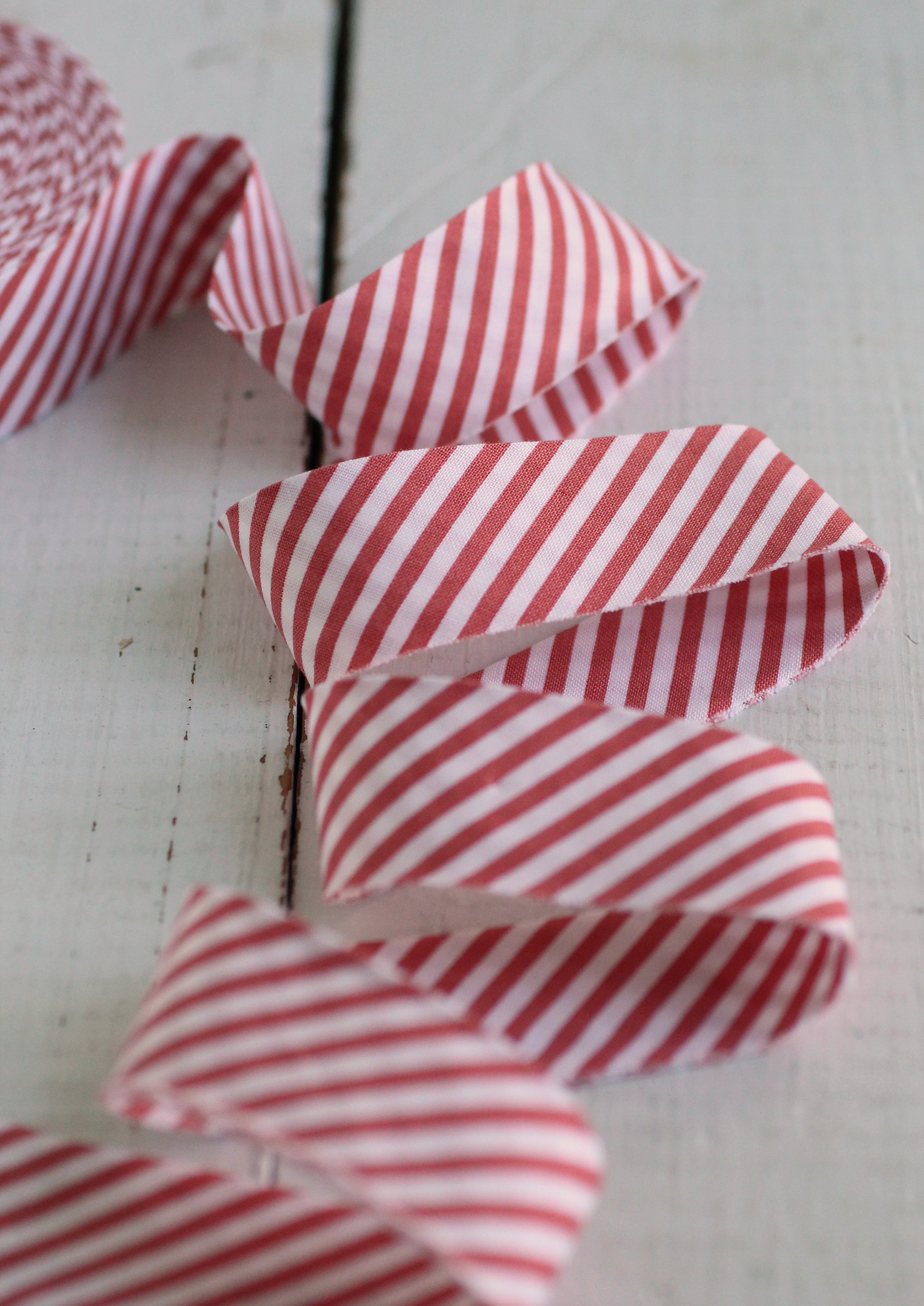 Vintage Red Stripe Bias Quilt Binding
