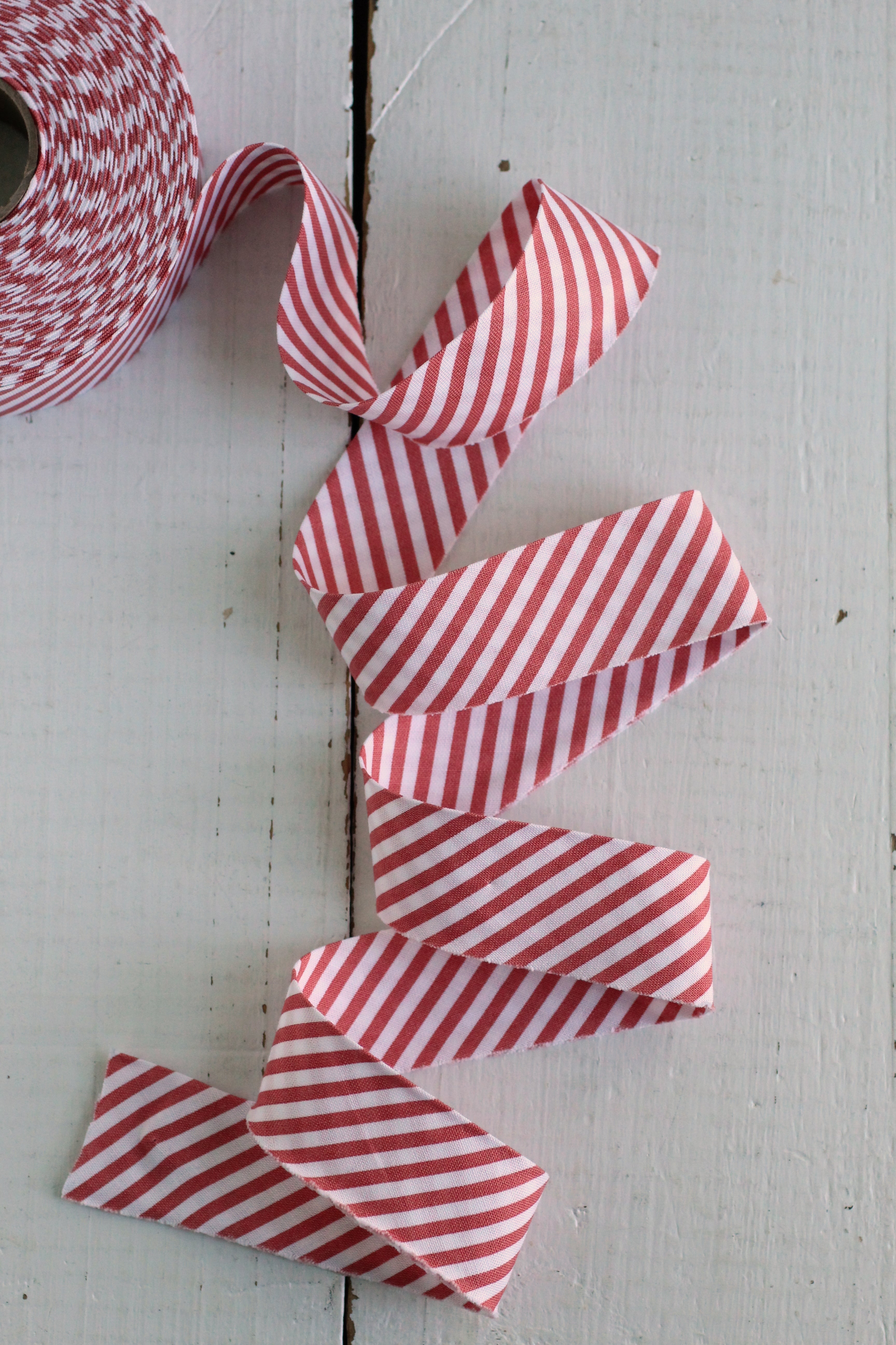 Vintage Red Stripe Bias Quilt Binding