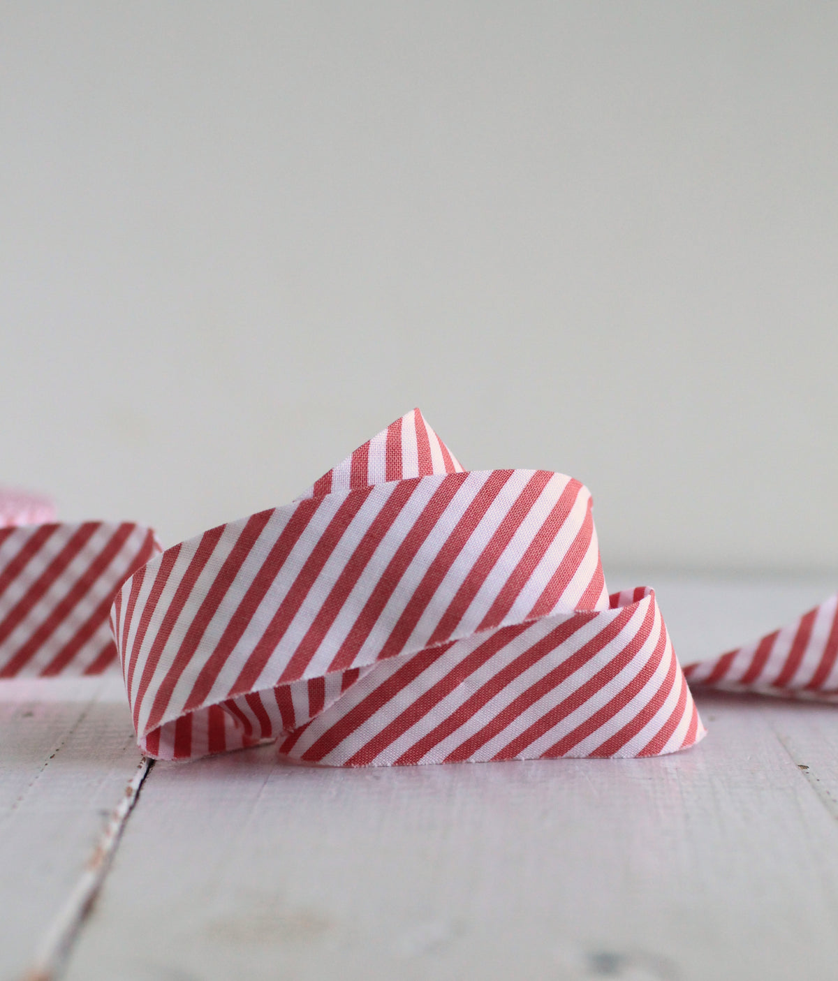 Vintage Red Stripe Bias Quilt Binding