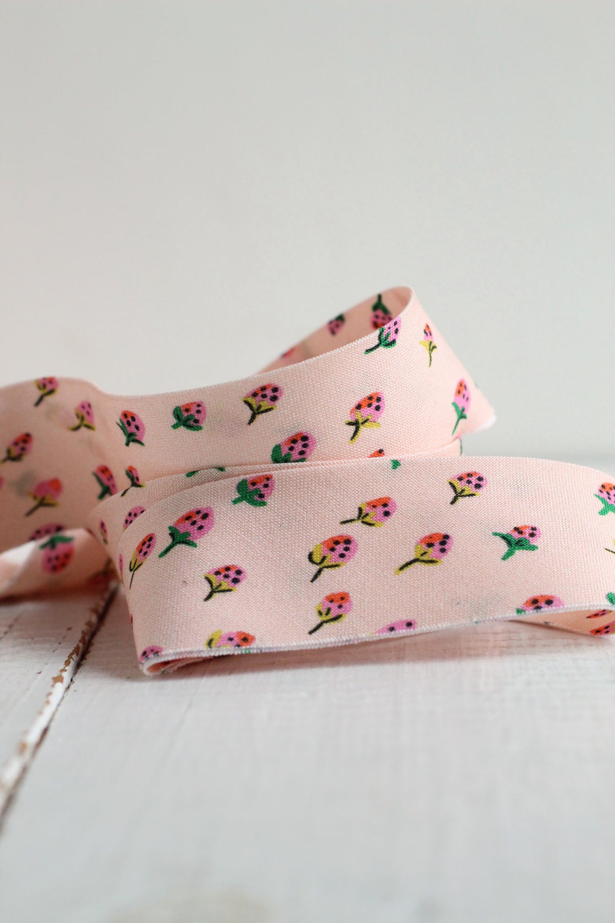 Field Strawberries Blush Bias Tape & Bias Quilt Binding Heather Ross