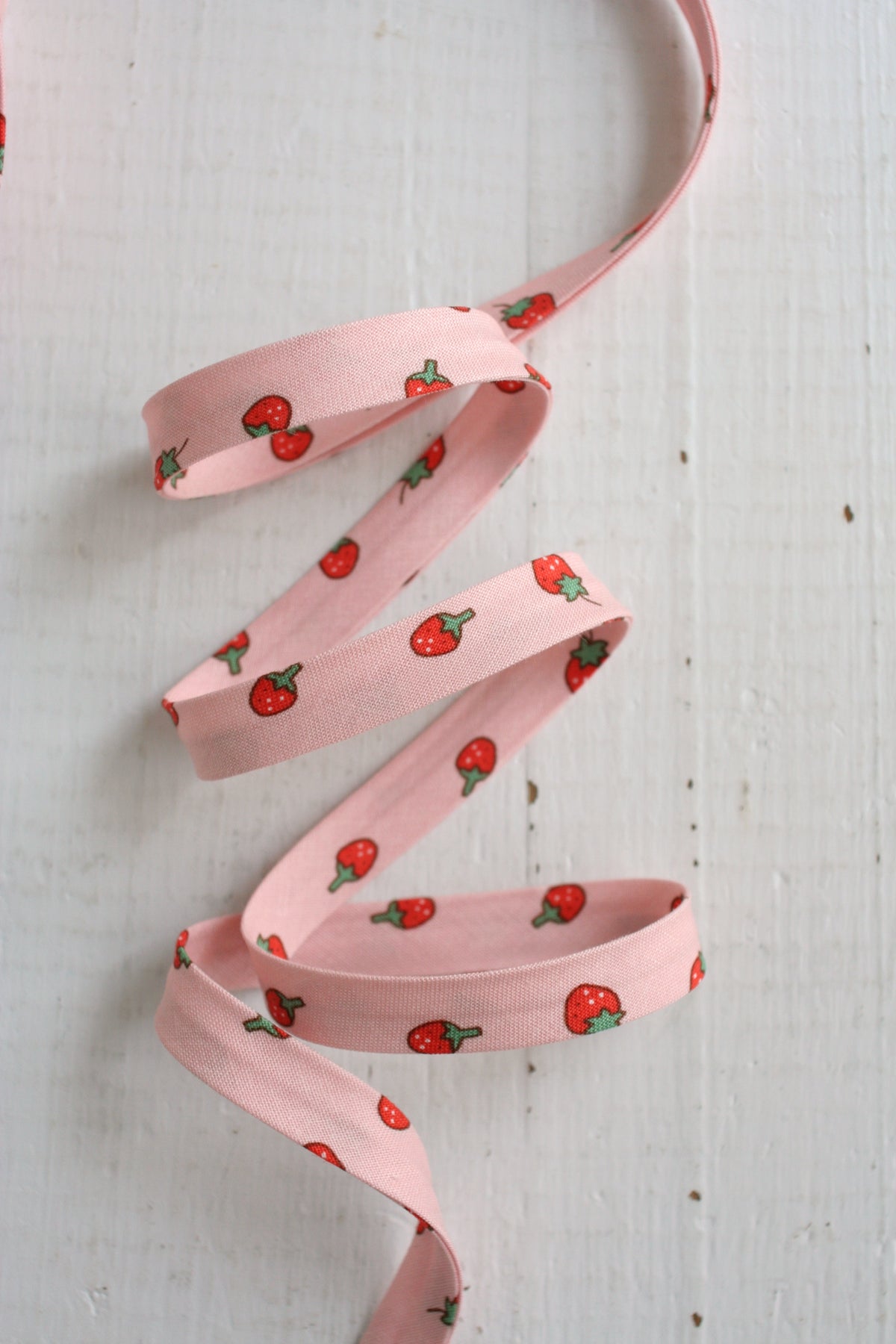 Pink Strawberries Bias Tape Bias Quilt Binding