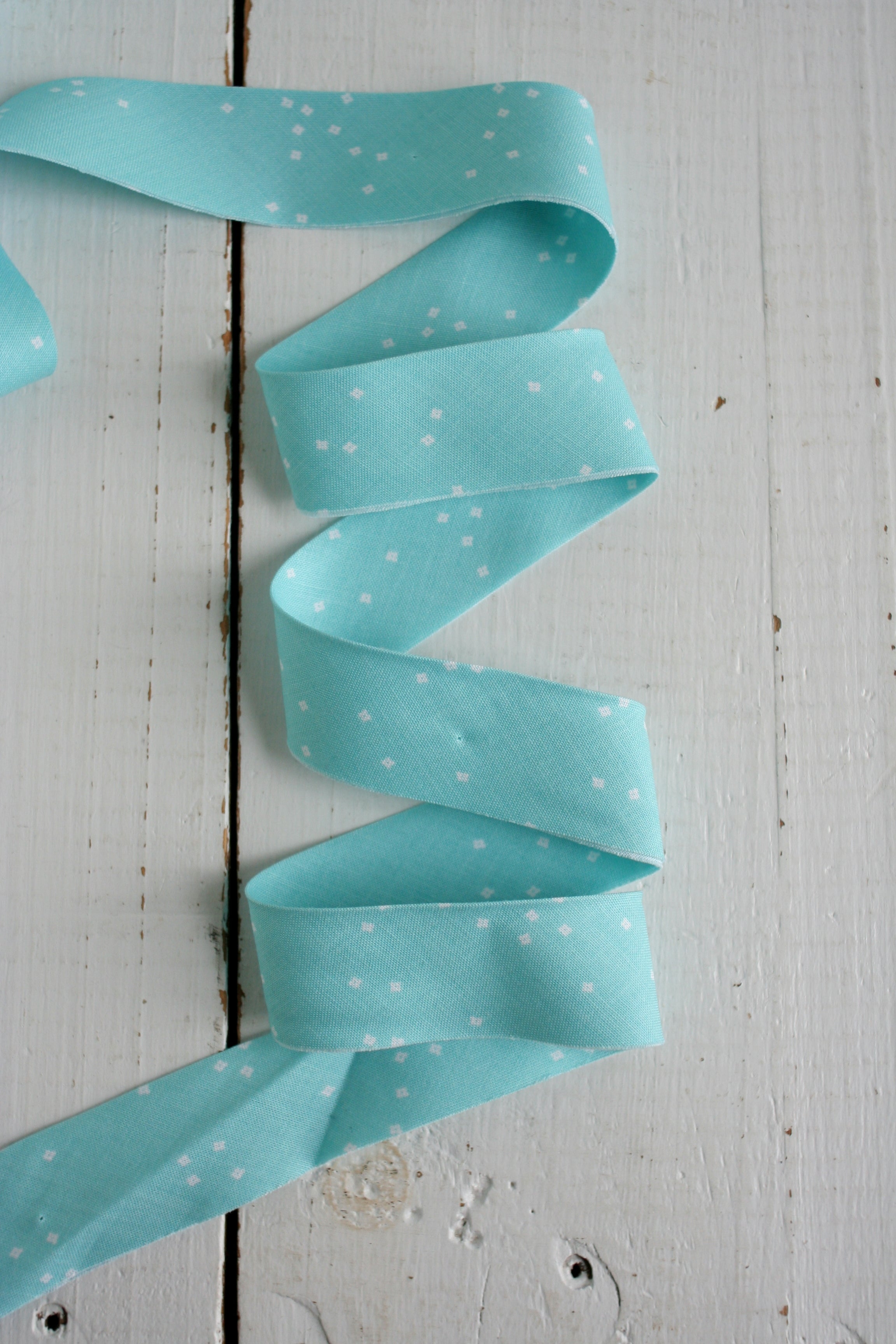 Aqua Dot Bias Quilt Binding