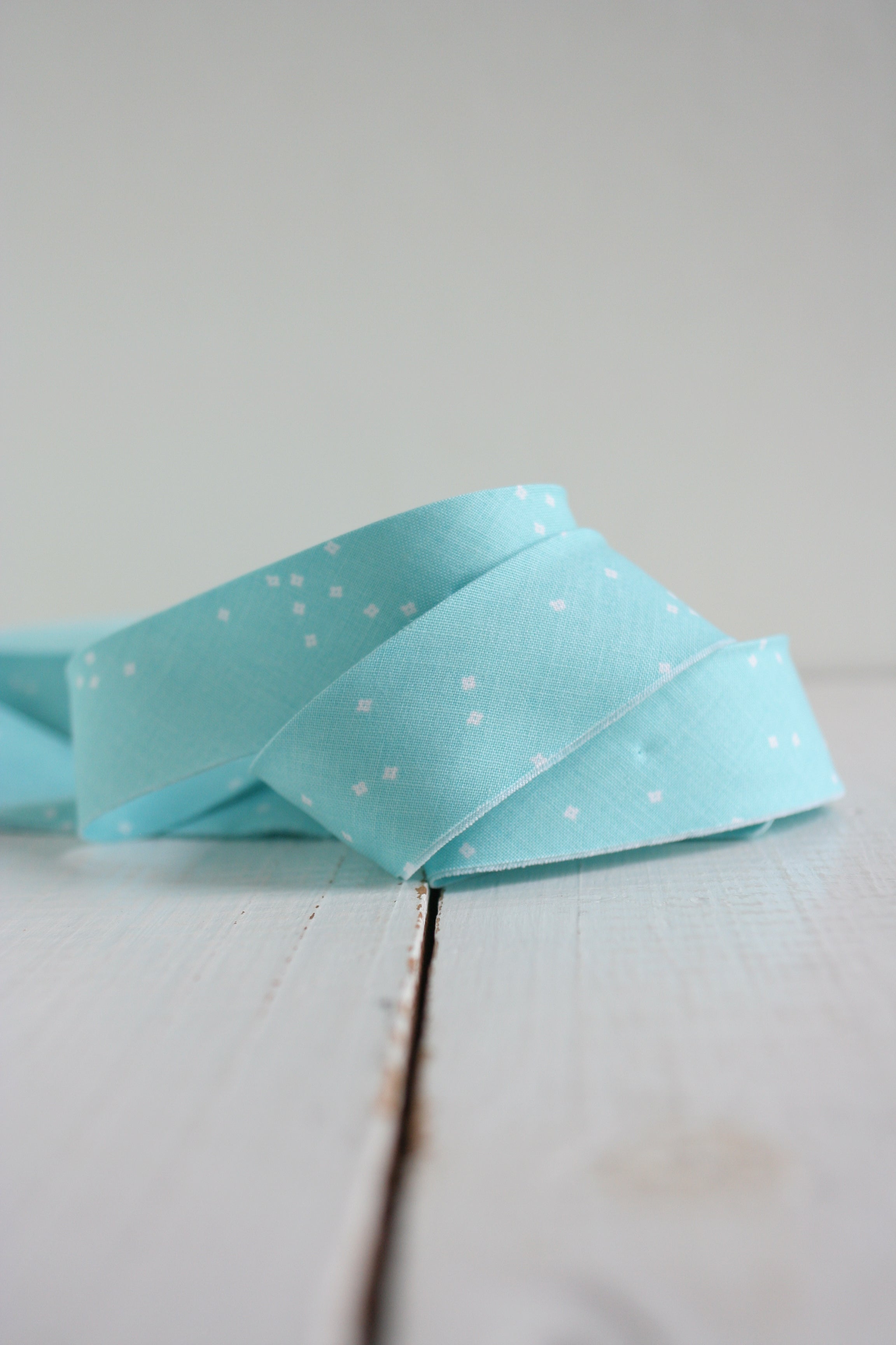 Aqua Dot Bias Quilt Binding