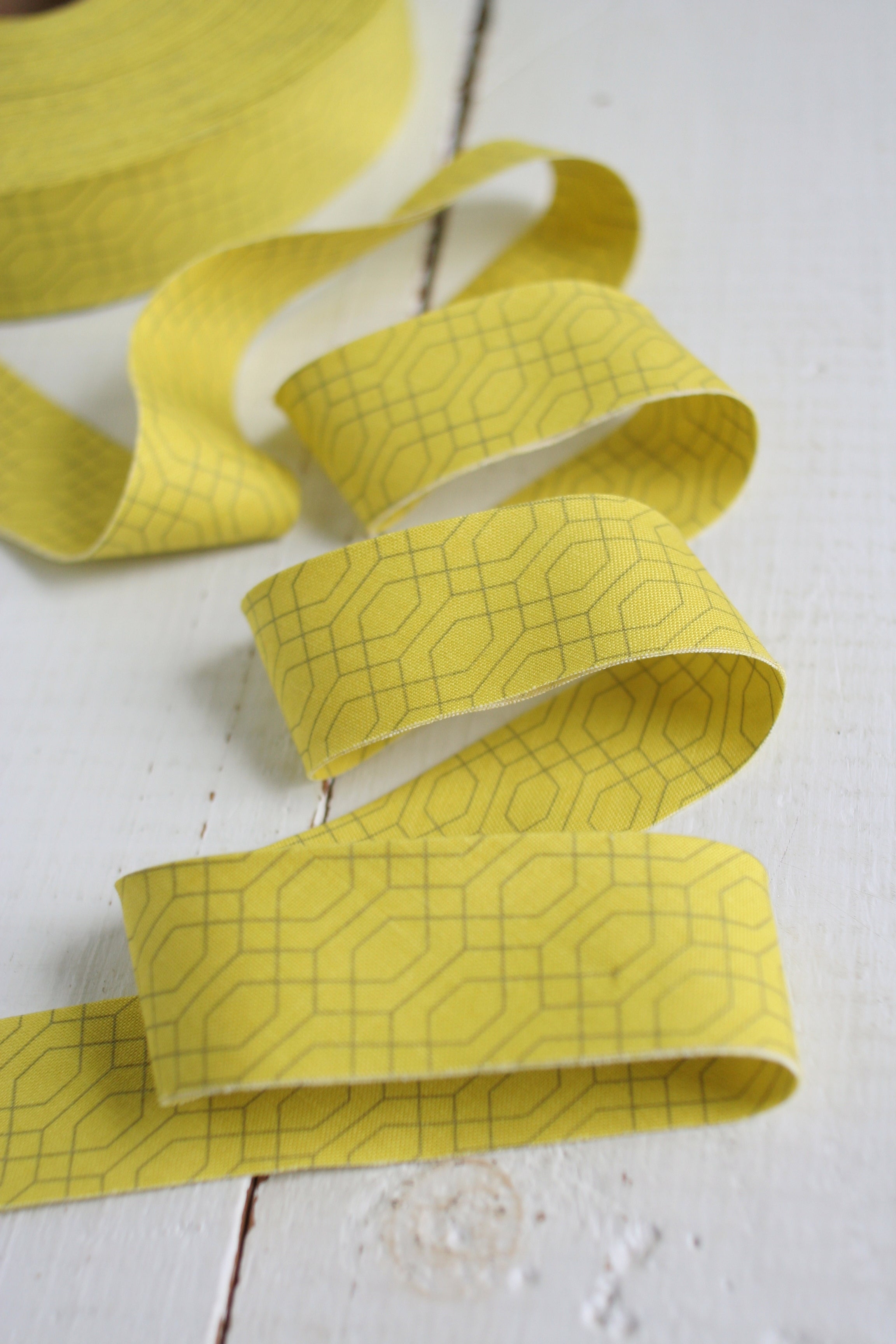 Citron Lattice Bias Tape Bias Quilt Binding