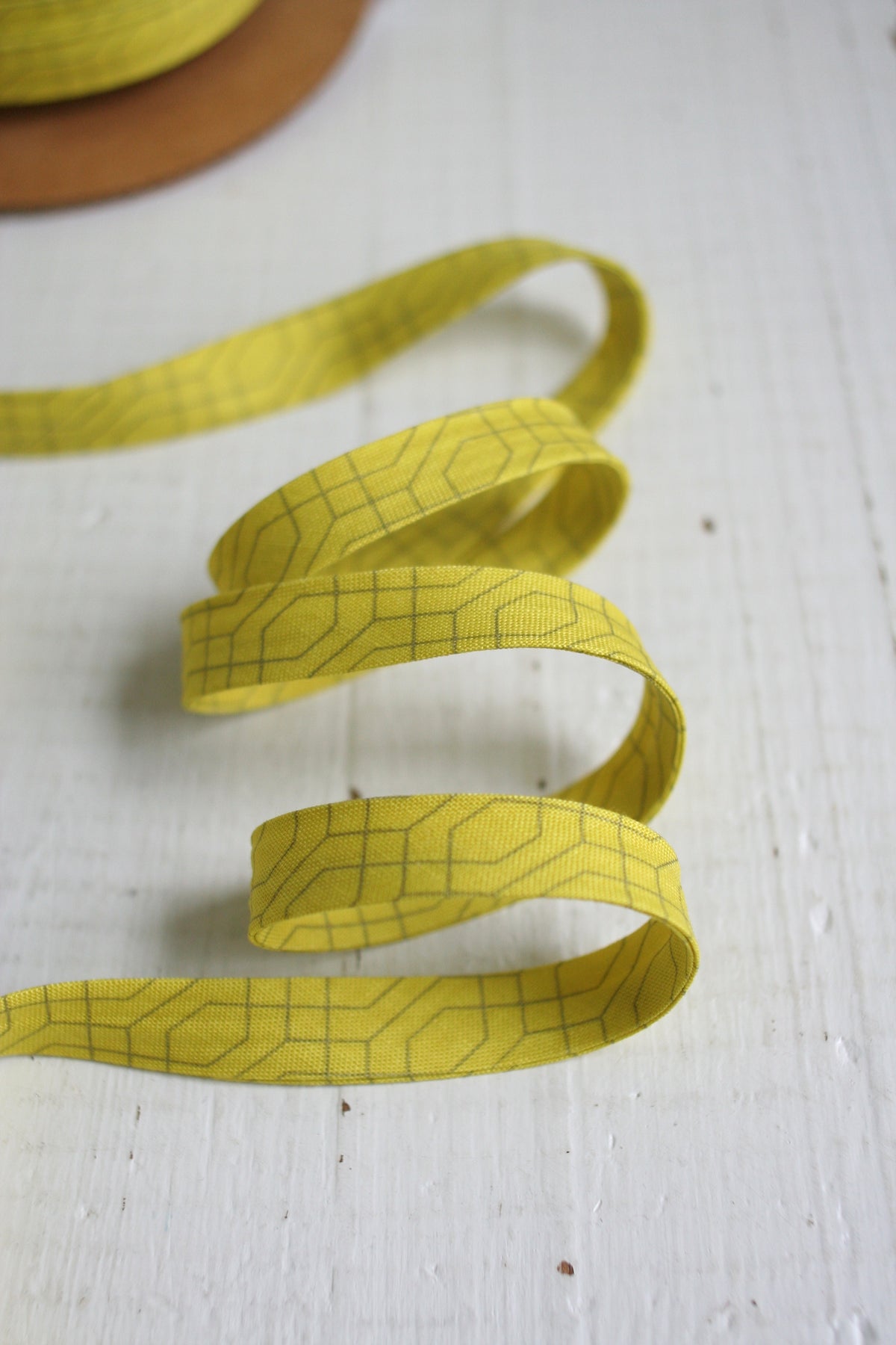 Citron Lattice Bias Tape Bias Quilt Binding