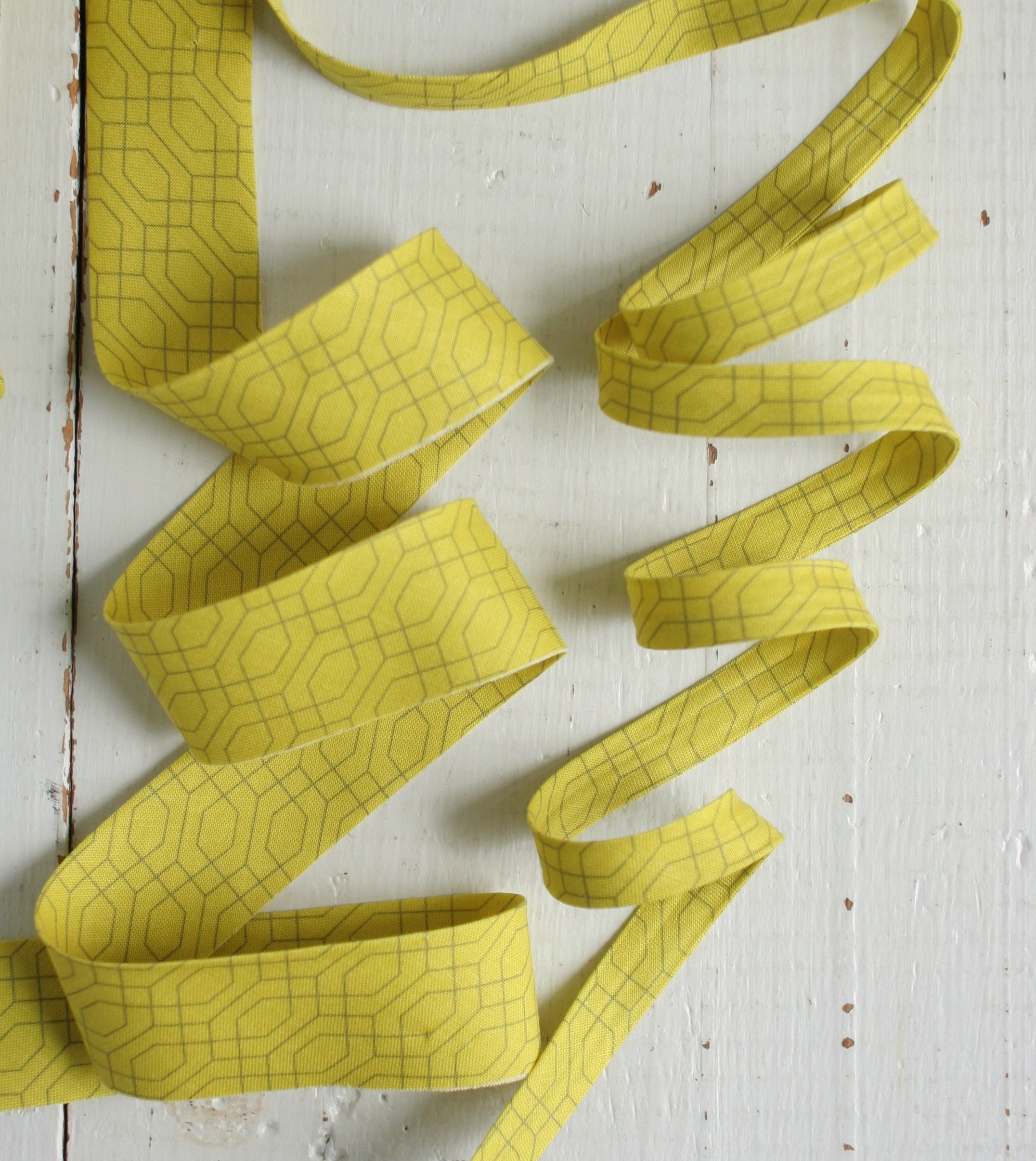 Citron Lattice Bias Tape Bias Quilt Binding